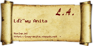 Lőwy Anita névjegykártya